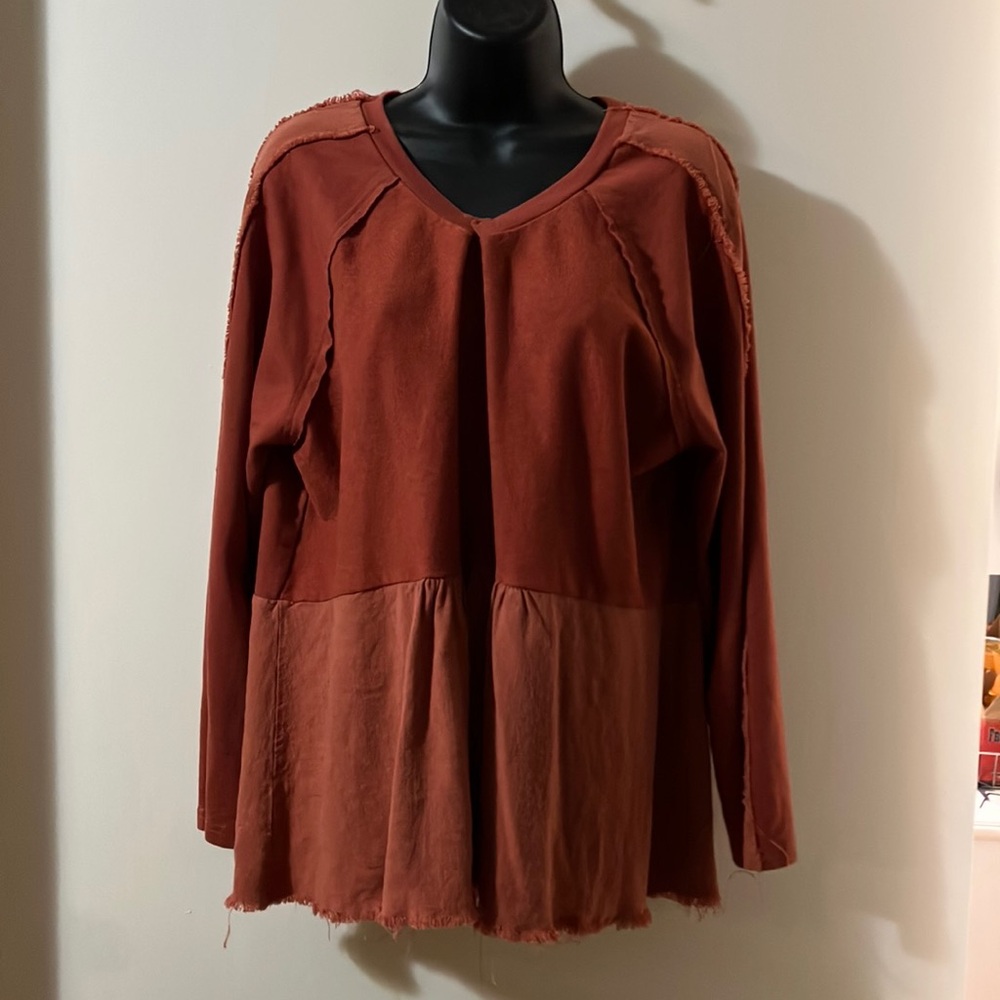 Women's Rust Long Sleeve Top